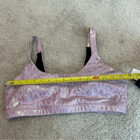 MPG Intuition mauve shadow pearl leopard cheetah sports bra Sz L NWT - Picture 7 of 8